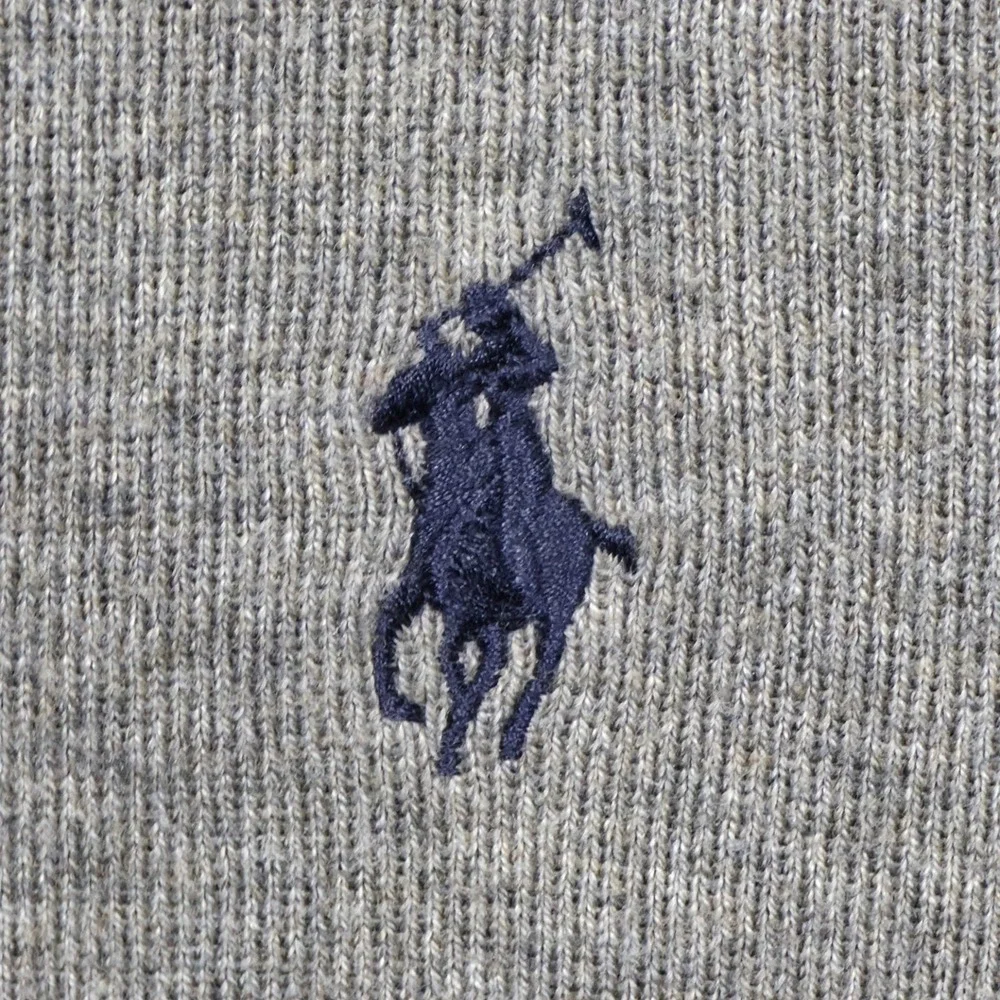 Polo Ralph Lauren XXL Pima Cotton Sweater Vest Gray V-Neck Blue Pony Preppy Golf